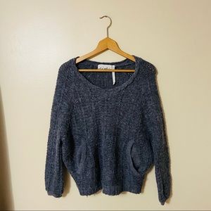 YaYa Aflalo Alpaca Wool Blend Sweater Gray Small